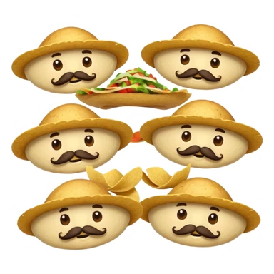 a flock of flying tortillo with a  mustache, no handlebar corners on the mustache sticker