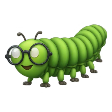Full body Caterpillar with glasses sticker