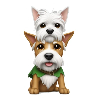 An elf sat on the back of white west highlander terrier sticker