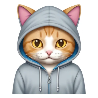 Cat wearing a hoodie sticker