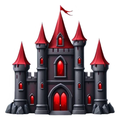 Dark Vampire Castle with the colors dark red and black, the castle should have dark red eys in the stones sticker