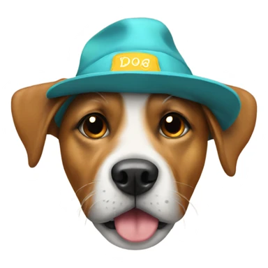 Dog with cool hat sticker