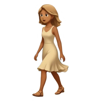 Woman walking to the right to a cliff face into the ocean sticker