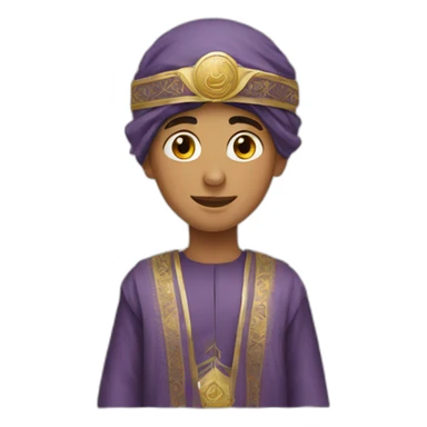 a boy in thoub and Arabian head dress sticker