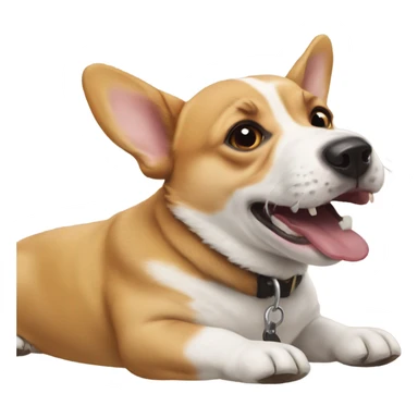 Corgi biting a pitbull sticker