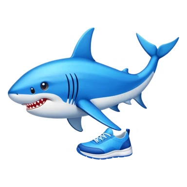 Tiburón con zapatillas azules sticker