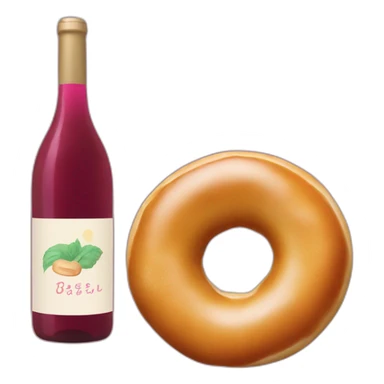 A bagel and a bottle of natural wine sticker