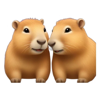 2 capybaras in love sticker