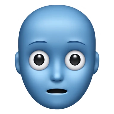 friendly AI bot emoji with a digital face, showing a small warning or exclamation mark, approachable and slightly apologetic expression sticker