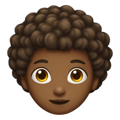 African Brown boy with a small afro sticker