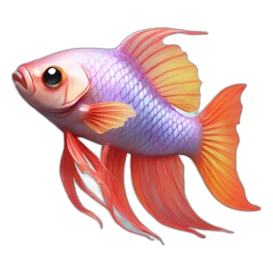 beta fish with halo on its head sticker