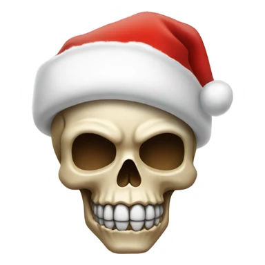 skull with santa hat sticker