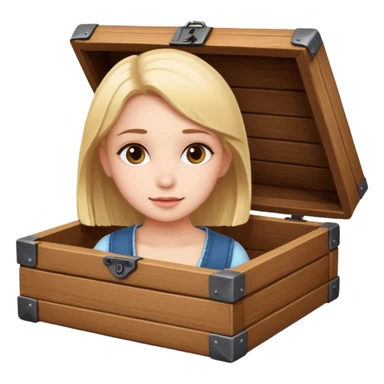 Girl in a little box sticker