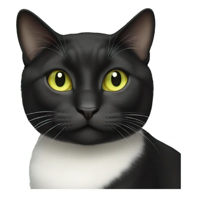 Tuxedo cat with light green/yellow eyes  sticker