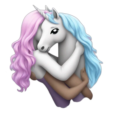 Unicorn hug love couple sticker