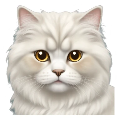A fluffy white Persian cat with brown eyes and very light pastel brown ears with a light pastel brown arc on her head sticker