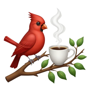 Cardinal with dove and a cup of coffee sticker