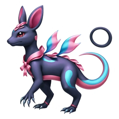 Shiny Nebulae Dusknoir-Salandit-Sylveon-Fakémon-hybrid-creature (full body)  sticker
