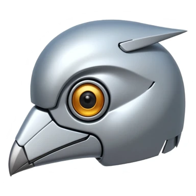 robot birdd head sticker
