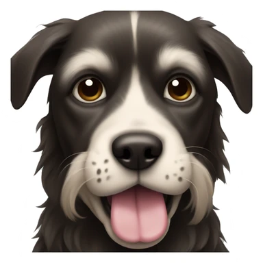 dog with tongue out and long black ears straight out to the sides sticker