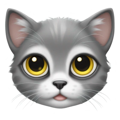 KITTEN FACE WITH BIG EYES MAT71 SMALL, SMALL EYES ARE BLUE, BIG EYES ARE YELLOW. BLUE-GRAY FUR sticker