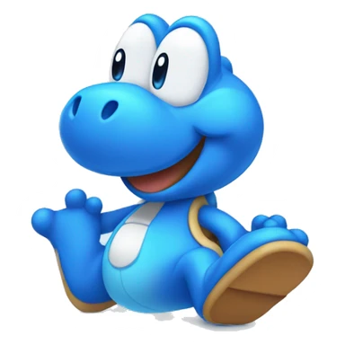 Happy Blue Yoshi sticker