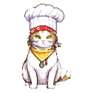 cool cat chef with a big gold earring and a bandana sticker