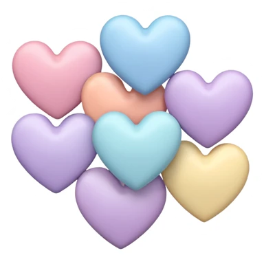 Pastel color hearts sticker