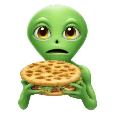 an alien is shallowing food sticker
