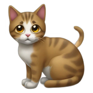 Cat pooping on the bedroom floor sticker