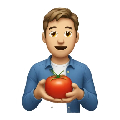 man eating tomato sticker