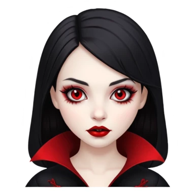 девушка вампир с темными волосами и готическим макияжем sticker