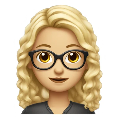 Mädchen mit brille und mittellangen blonden haaren und wimpern sticker