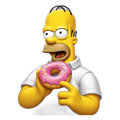 Homer simpson qui mange un donut sticker