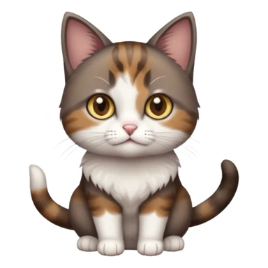 full body small short hair dark brown and white cat with hazel eyes sticker