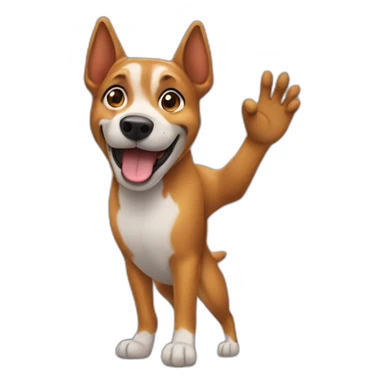 dog-waving-one-hand sticker