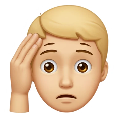an embarrassed face scratching its head sticker