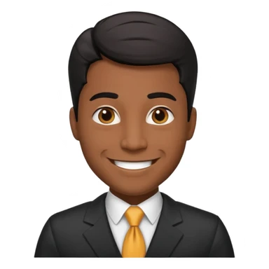 cool happy professional brown skin black hair male lawyer sticker