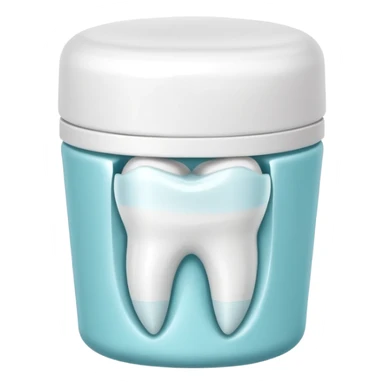 Container inside with dental cap for teeth alignment sticker