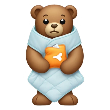Teddy Bear Holding a Heating Pad: A teddy bear hugging a small heating pad inside a front pocket, representing cozy warmth and softness. sticker