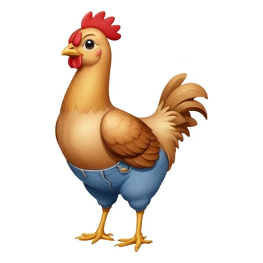chicken wearing blue jeans and a crop top  sticker
