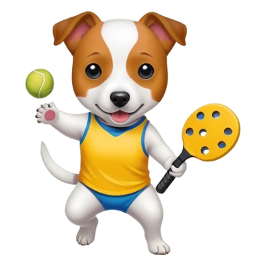 Jack Russell playing pickleball sticker