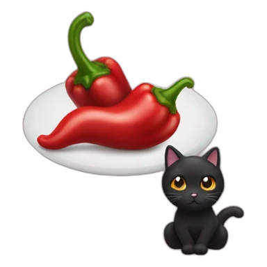 Chilli pepper eat black cat sticker