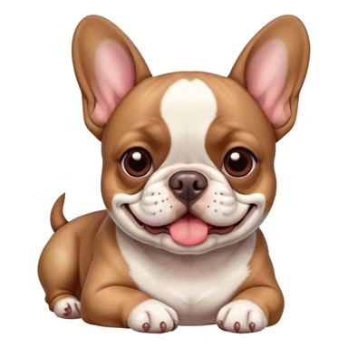 French bull dog laying down smiling sticker