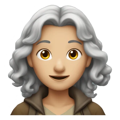 female hobbit with gray hair sticker