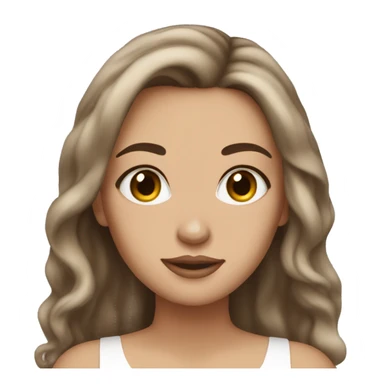 brown white girl wlong hair girl with makeup on  sticker