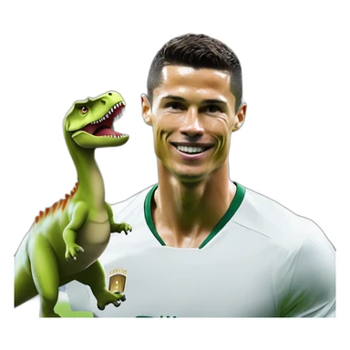 Dinosaures sur un chat qui est sur Cristiano Ronaldo sticker