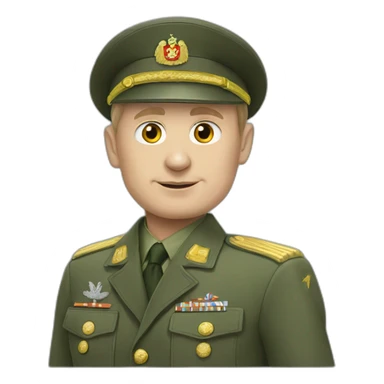 Putin in a military suit sticker