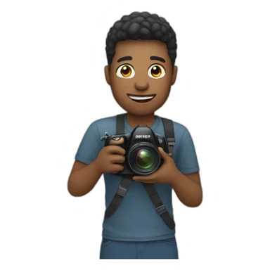 Video creator holding camera sticker