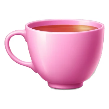 Hyper realism of a pink tea cup sticker